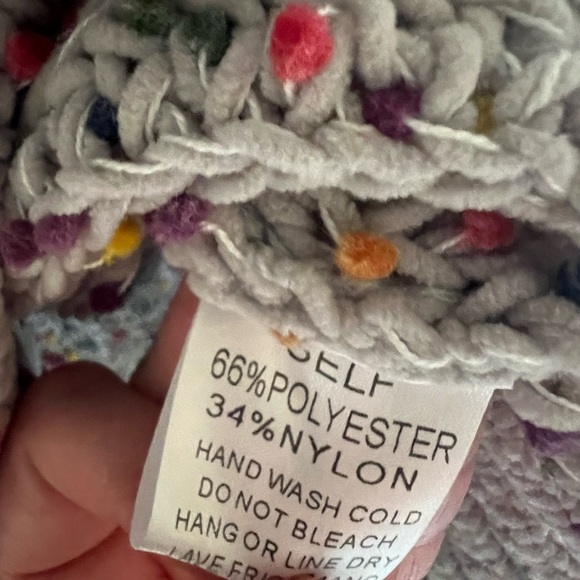 Easel Confetti Pom Pom Crew Neck Knit Cream Sweater Multicolor Size Small S - Picture 7 of 8